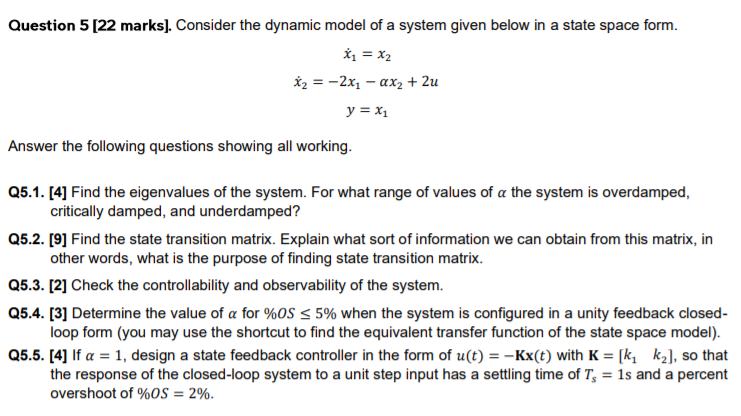 Solved Question 5 [22 marks]. Consider the dynamic model of | Chegg.com