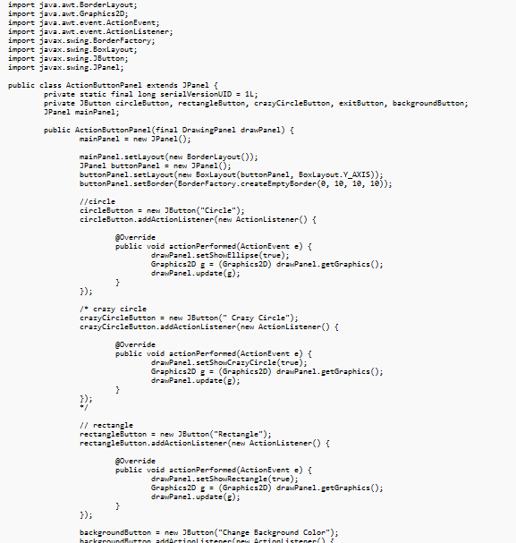 Solved mport java.awt. BorderLayout; mport javax.swing. | Chegg.com