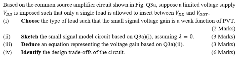Solved Based on the common source amplifier circuit shown in | Chegg.com