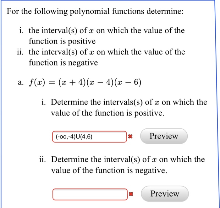 Solved For the following polynomial functions determine: i. | Chegg.com