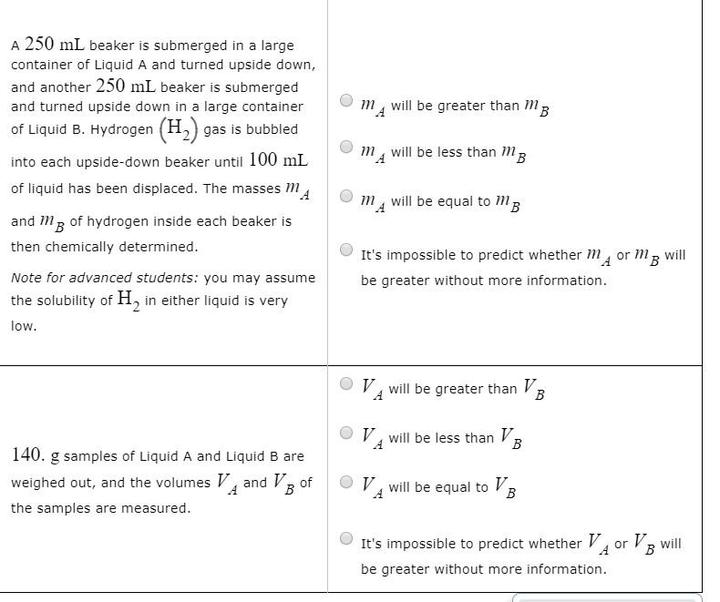 Solved Om will be greater than mo A 250 mL beaker is