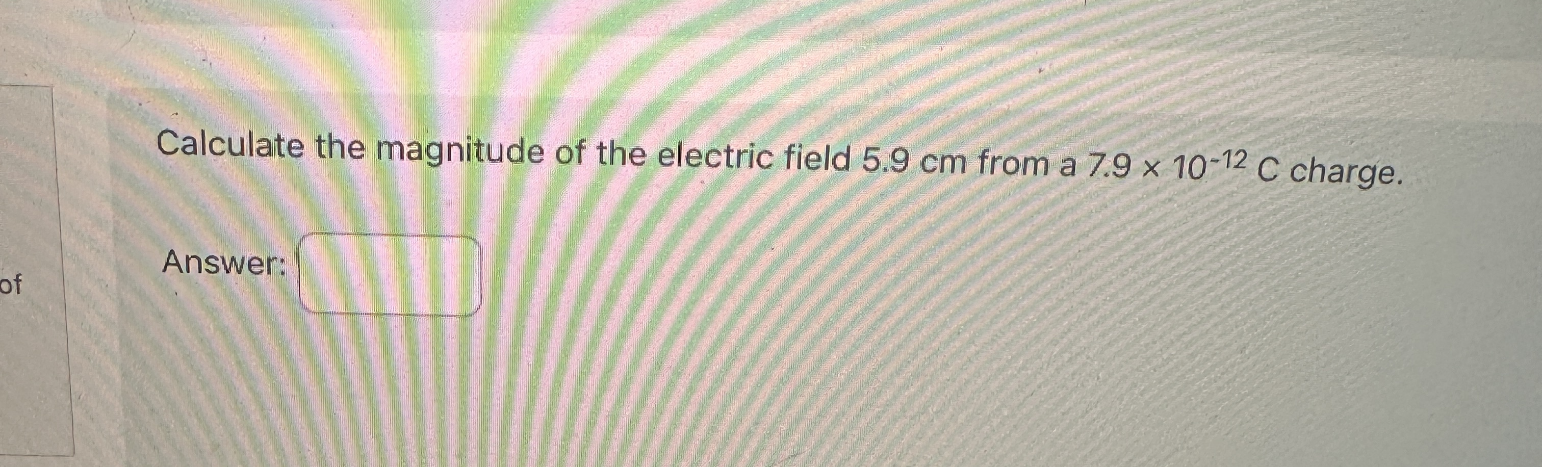 Solved Calculate the magnitude of ﻿the electric field 5.9 cm | Chegg.com