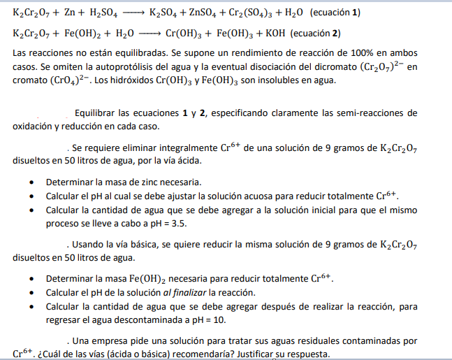 K2Cr2O7+Zn+H2SO4 K2SO4+ZnSO4+Cr2(SO4)3+H2O (ecuacio?n | Chegg.com