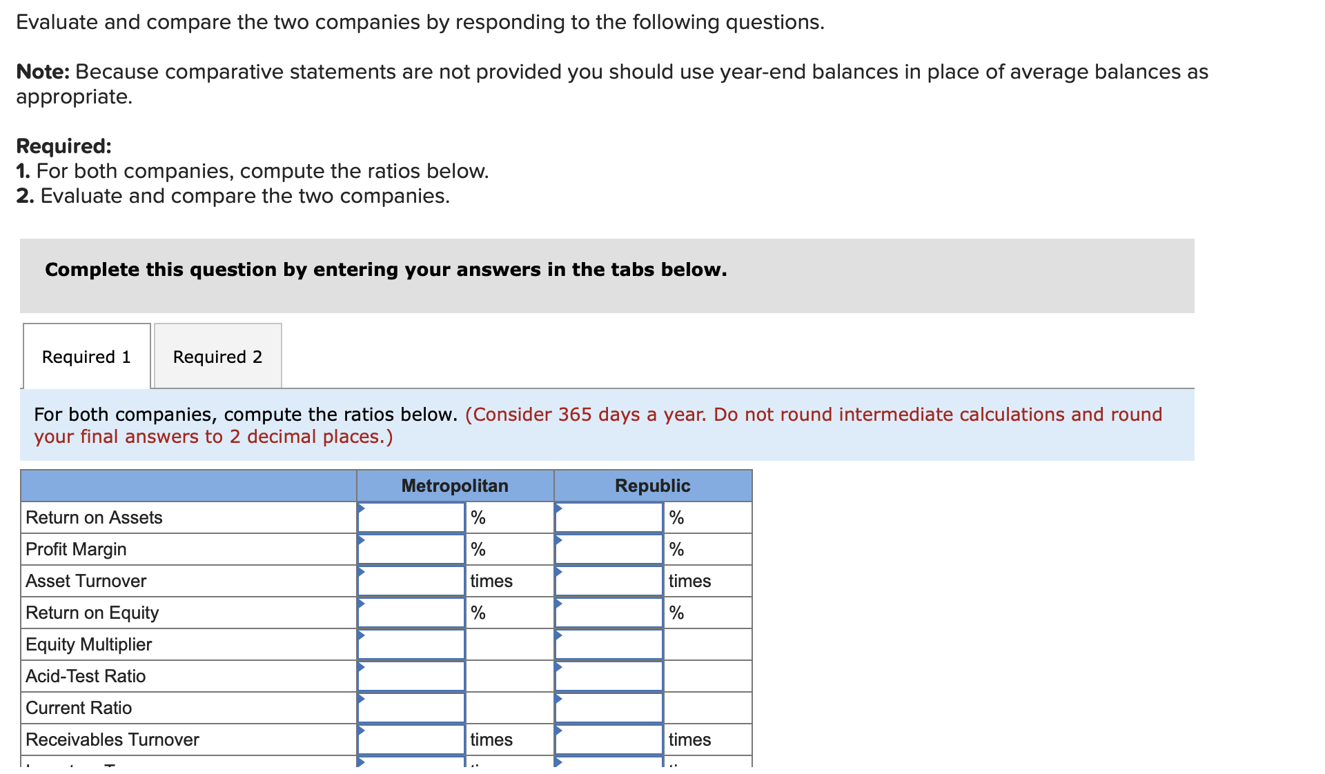 Evaluate And Compare The Two Companies By Responding | Chegg.com