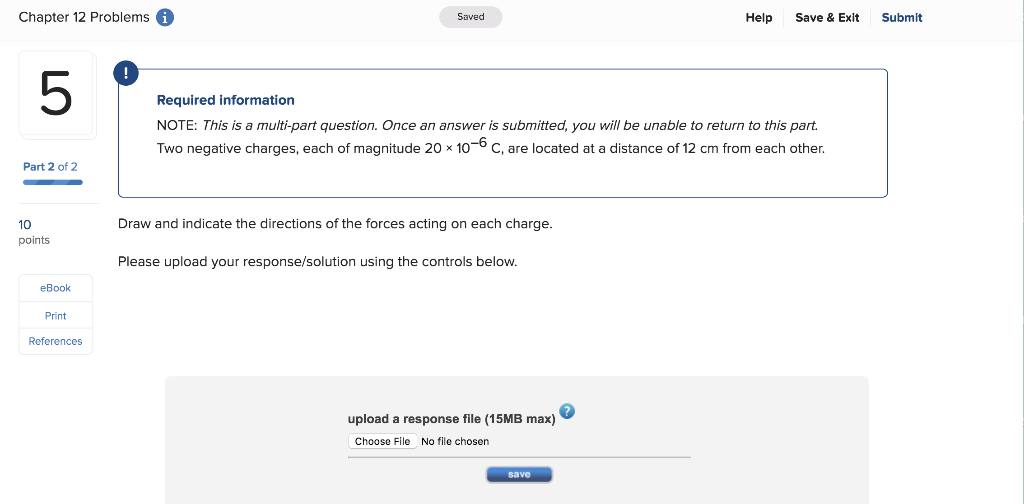 Solved Chapter 12 Problems A Saved Help Save & Exit Submit | Chegg.com