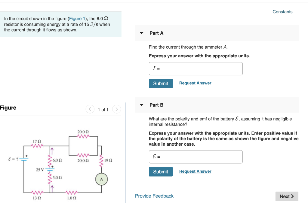 Solved Constants In the circuit shown in the figure (Figure | Chegg.com