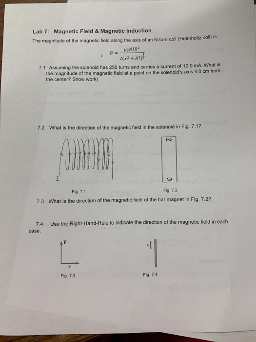 Solved Lab 7: Magnetic Field & Magnetic Induction The | Chegg.com