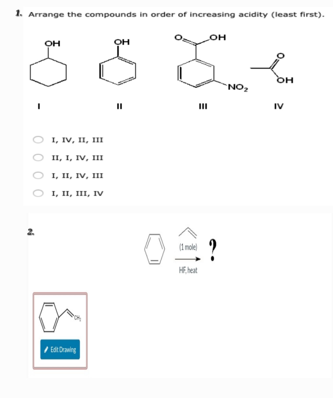 Solved 1.Arrange the compounds in order of increasing | Chegg.com