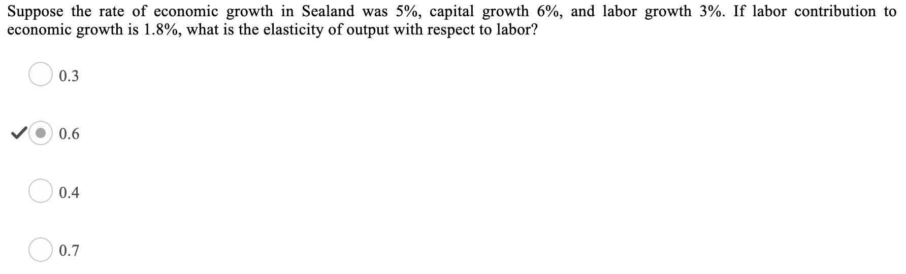 Solved Suppose the rate of economic growth in Sealand was