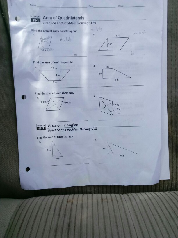 name-class-date-lesson-area-of-quadrilaterals-13-1-chegg