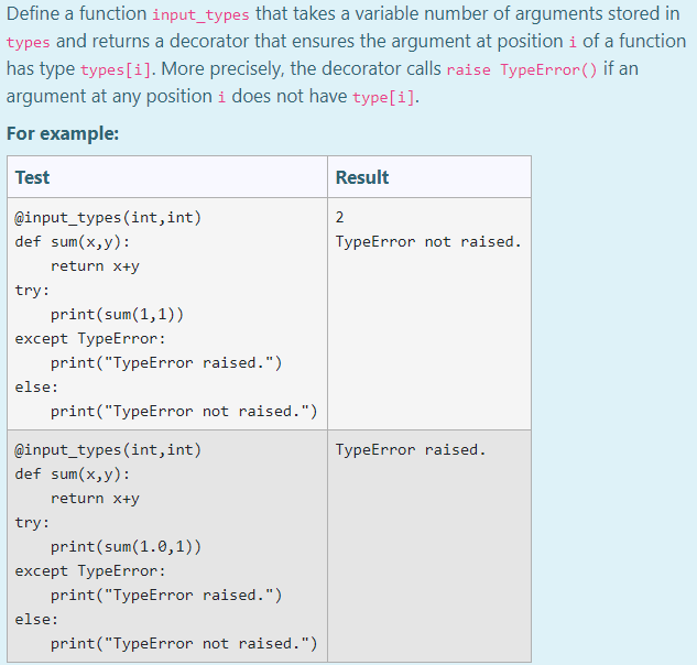 Solved Define a function input_types that takes a variable | Chegg.com