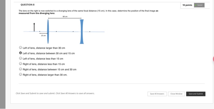 Solved QUESTION 10 points The lens on the right is now | Chegg.com