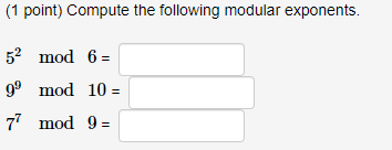 Solved (1 Point) Solve The Following Modular Equations. In | Chegg.com