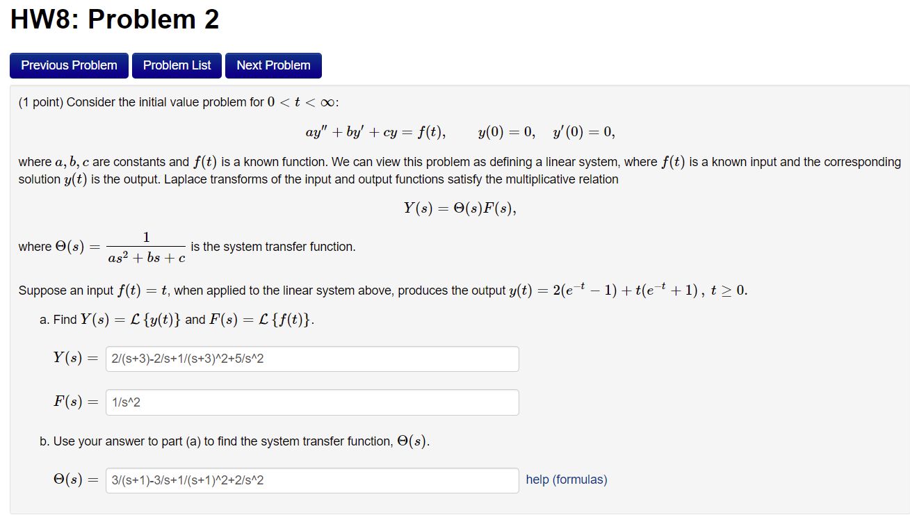 Solved (1 Point) Consider The Initial Value Problem For | Chegg.com