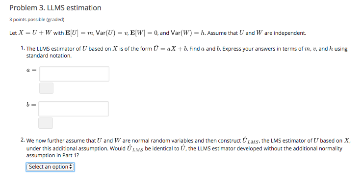 Solved Problem 3. LLMS estimation 3 points possible (graded) | Chegg.com
