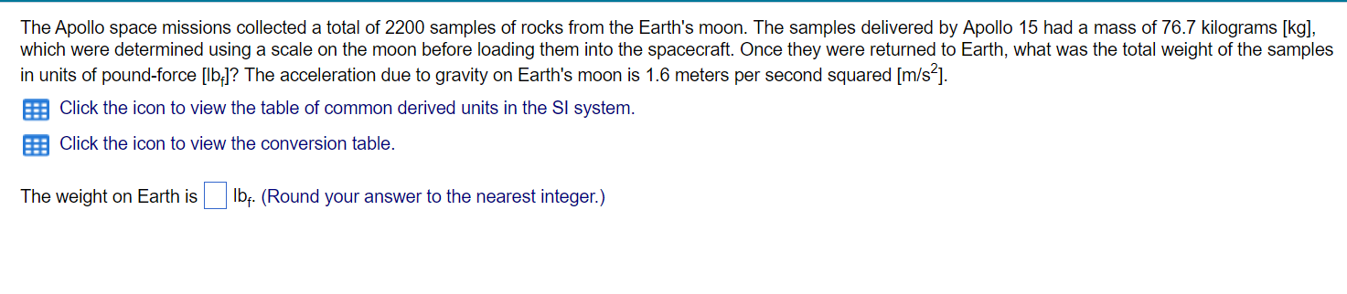 Solved The Apollo space missions collected a total of 2200 | Chegg.com