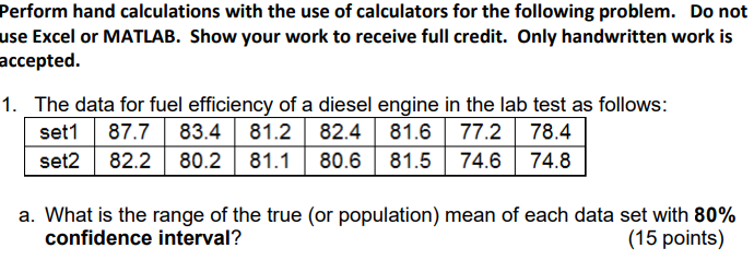 Solved erform hand calculations with the use of calculators | Chegg.com