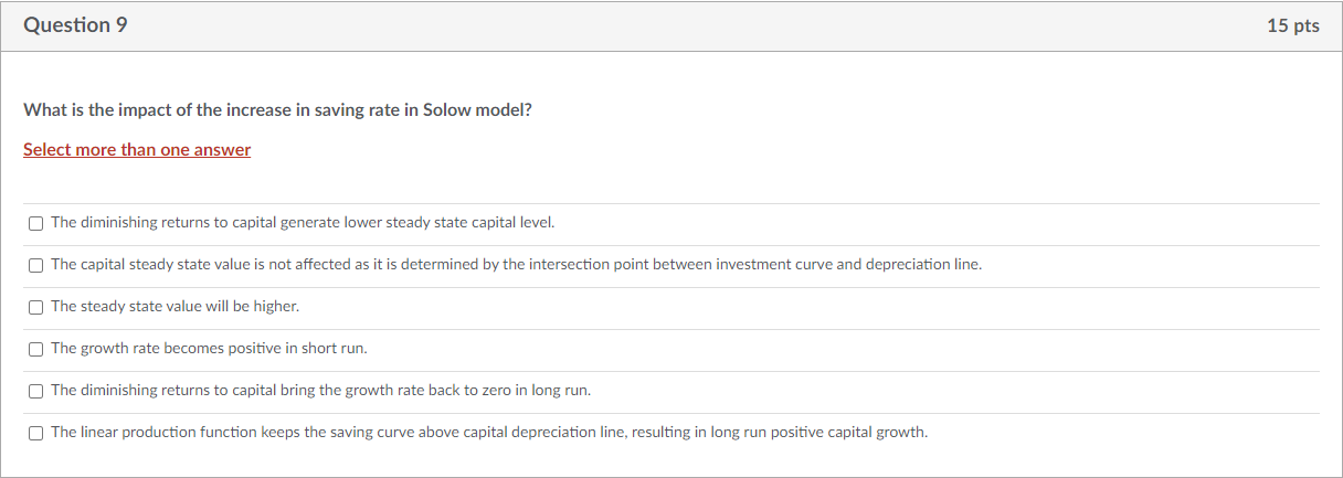 Solved What is the impact of the increase in saving rate in | Chegg.com