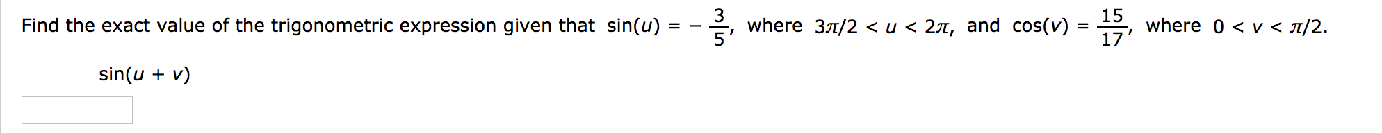 Solved We Are Given Apply The Subtraction Formula For C Chegg Com