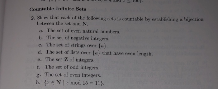 Solved Countable Infinite Sets 2. Show That Each Of The | Chegg.com