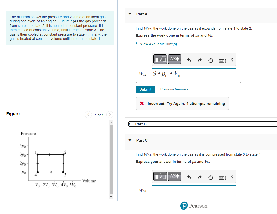 solved-the-diagram-shows-the-pressure-and-volume-of-an-ideal-chegg