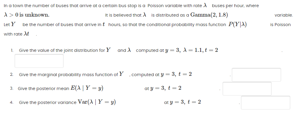 Solved variable. In a town the number of buses that arrive | Chegg.com