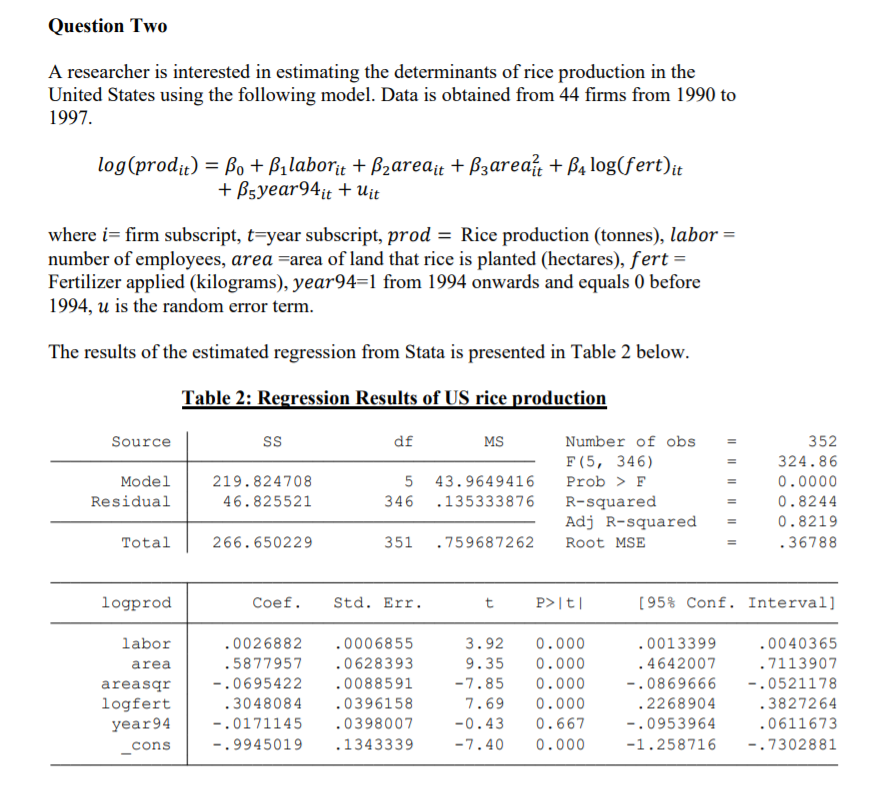 Question Two A Researcher Is Interested In Estimating | Chegg.com