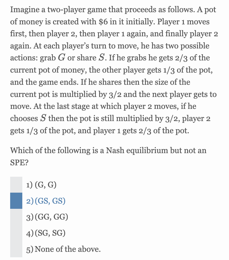Solved Imagine a two-player game that proceeds as follows. A | Chegg.com