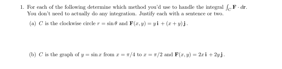 Solved 1. For each of the following determine which method | Chegg.com
