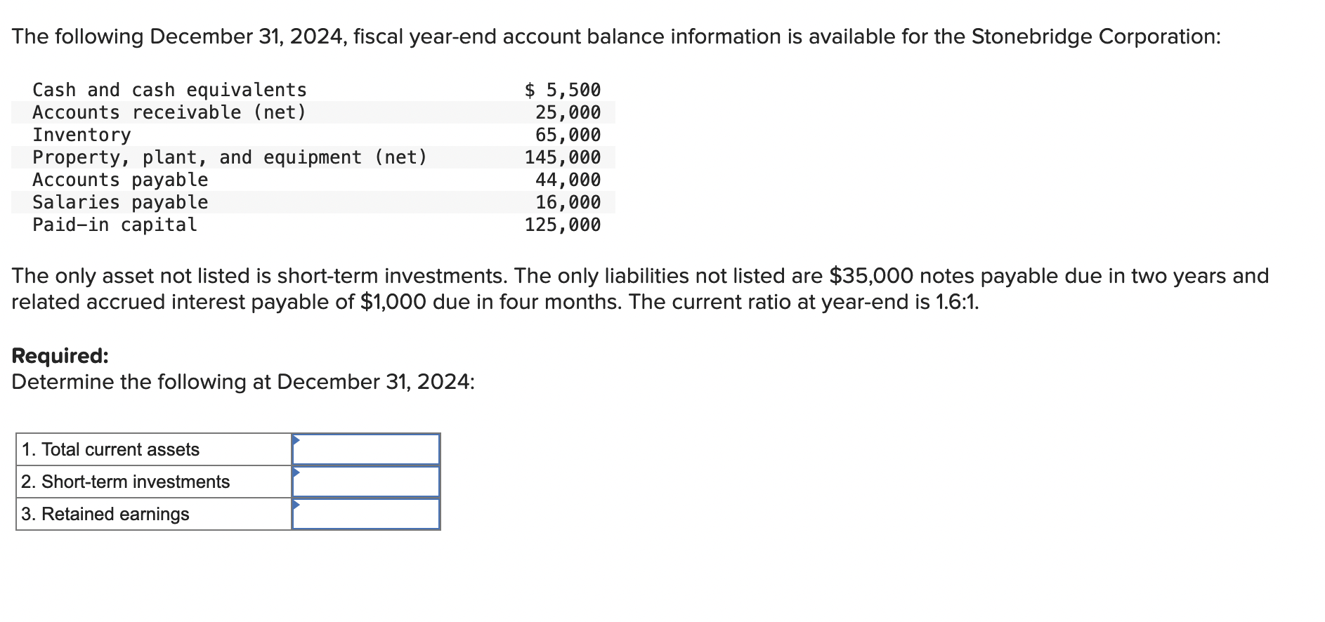 Solved The following December 31, 2024, fiscal yearend