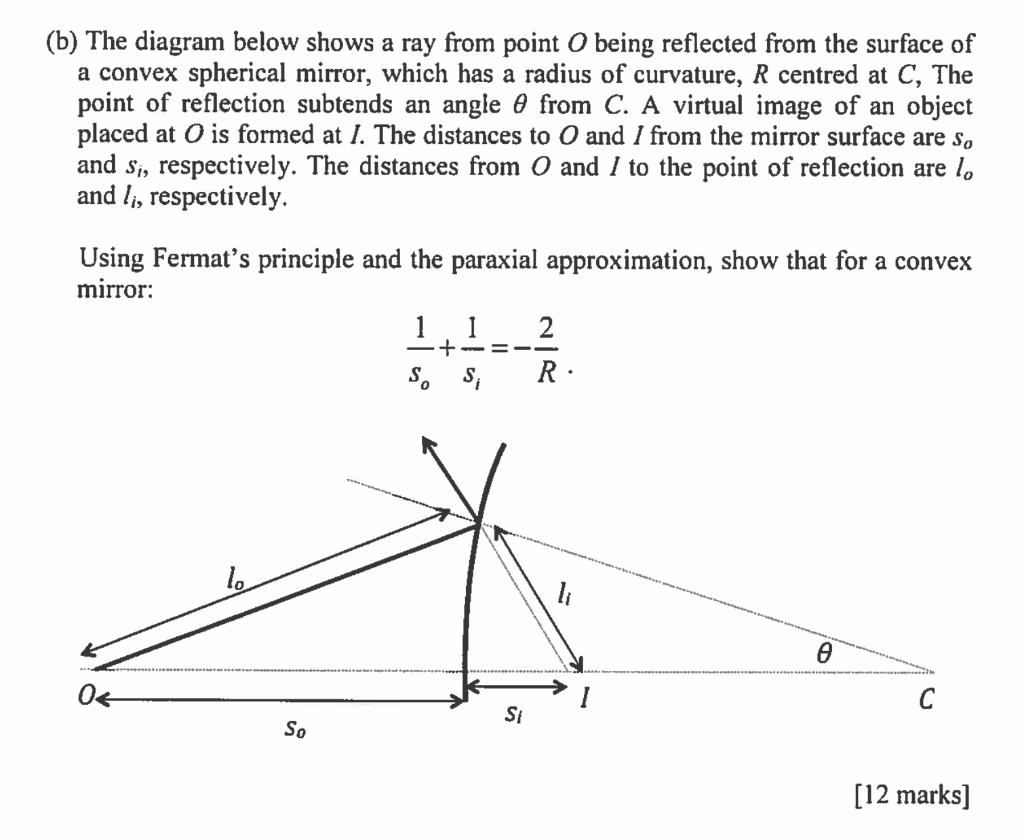 Solved (b) The diagram below shows a ray from point O being | Chegg.com