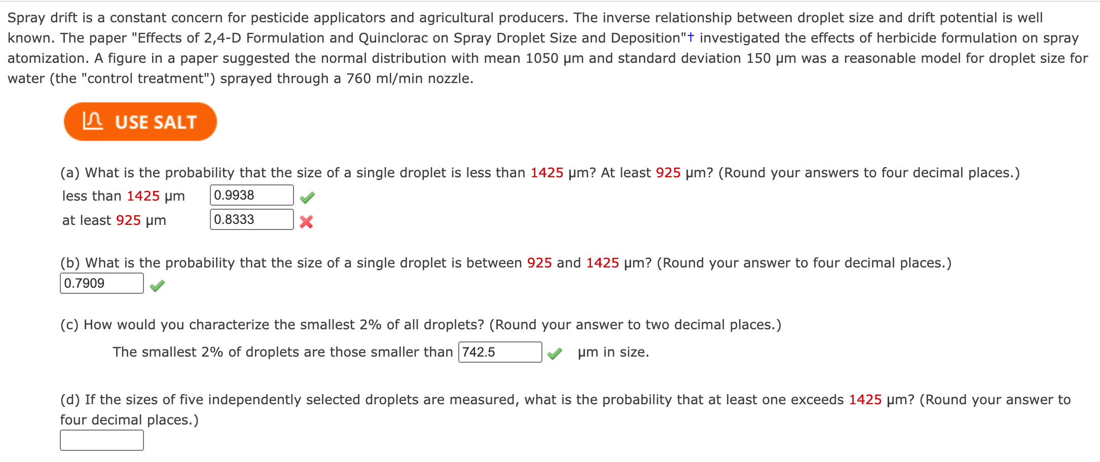 Solved Spray drift is a constant concern for pesticide