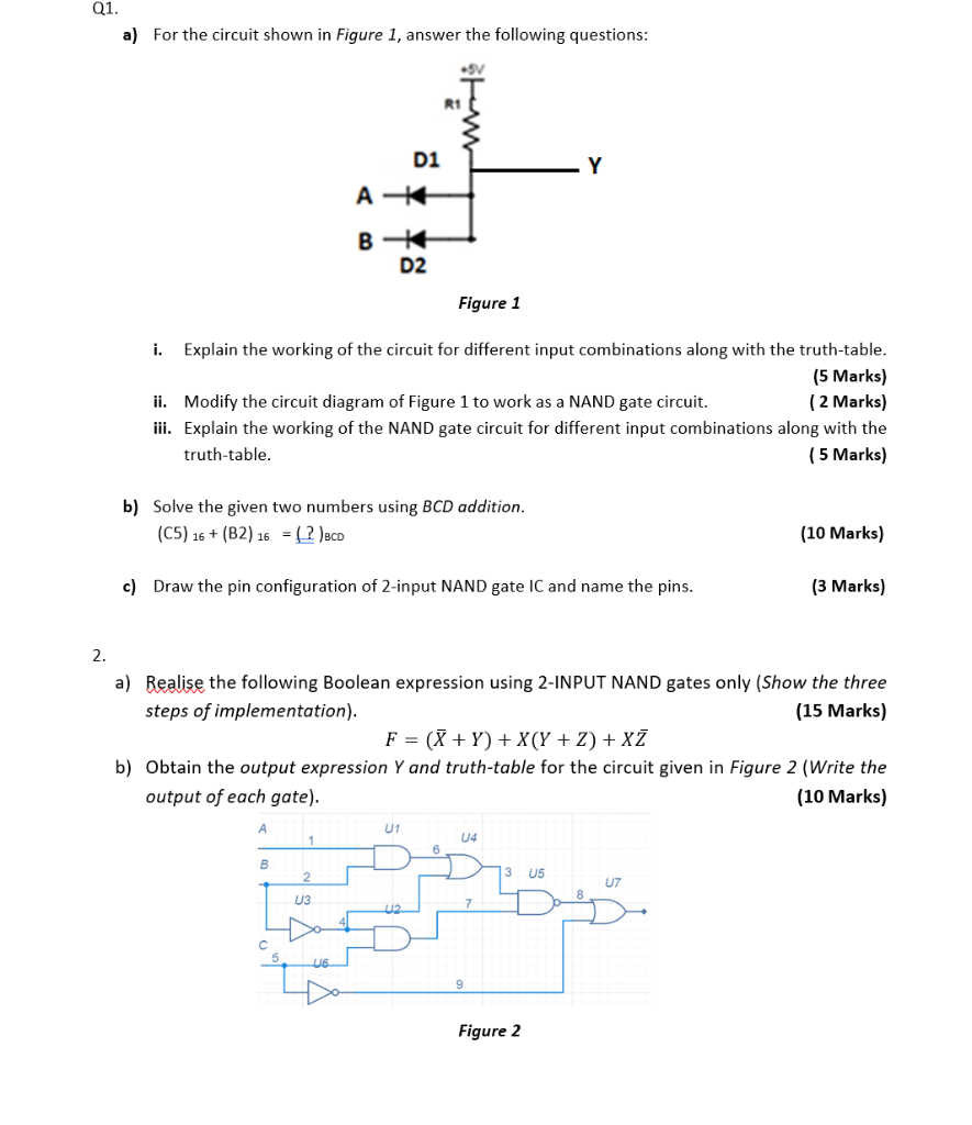 Solved Q1. a) For the circuit shown in Figure 1, answer the | Chegg.com