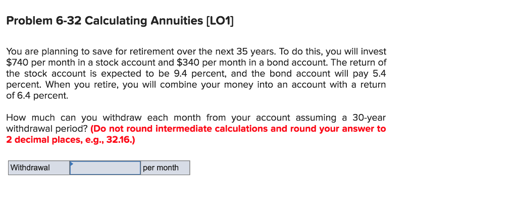 Solved Problem 6-32 Calculating Annuities [LO1] You are | Chegg.com