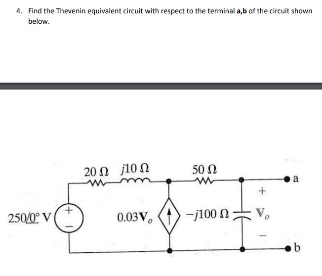 Solved Find The Thevenin Equivalent Circuit With Respect To