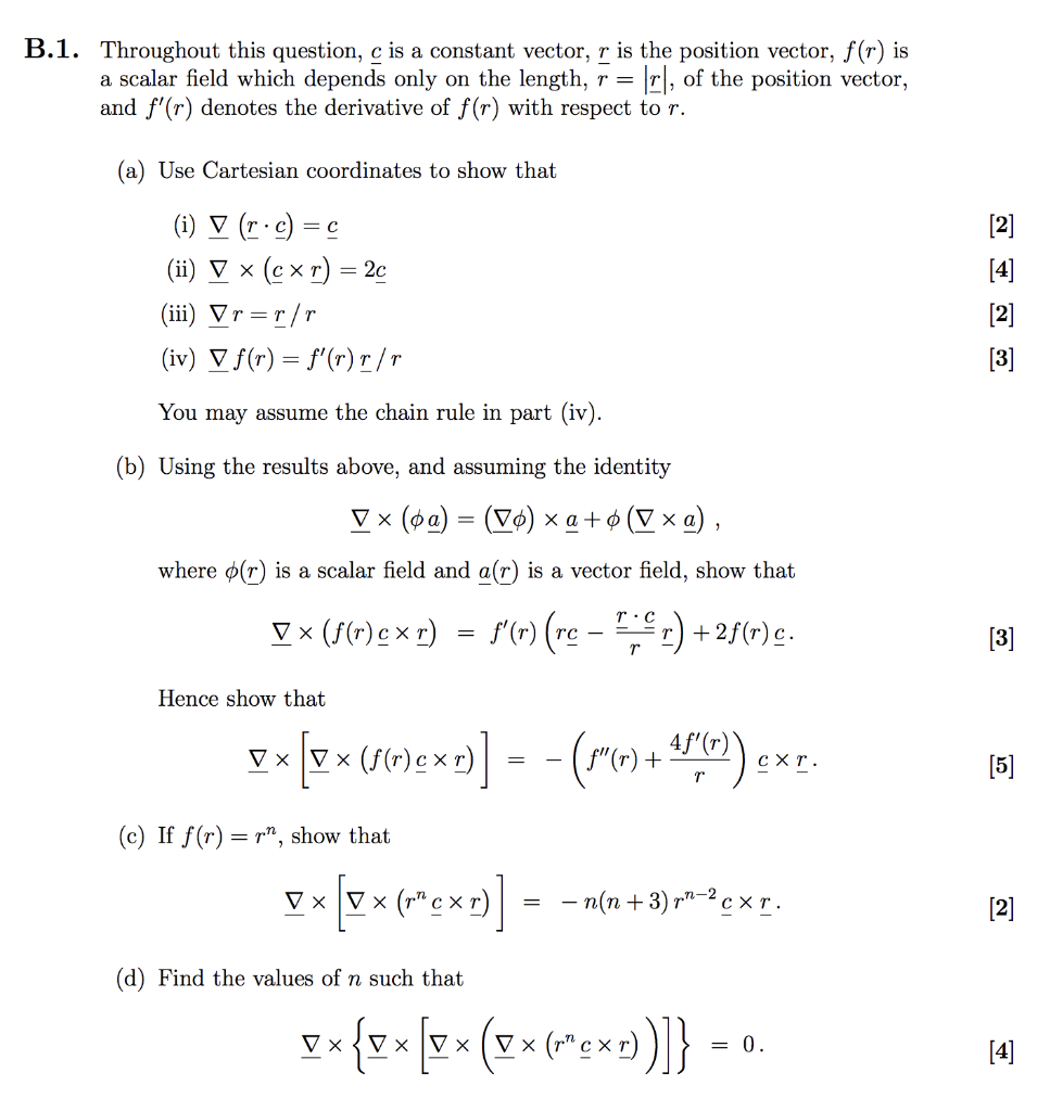 Solved B.1. Throughout this question, c is a constant