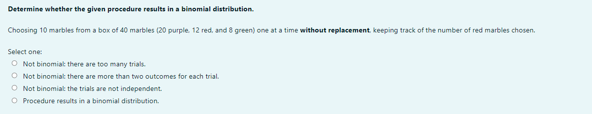 Solved Determine whether the given procedure results in a | Chegg.com