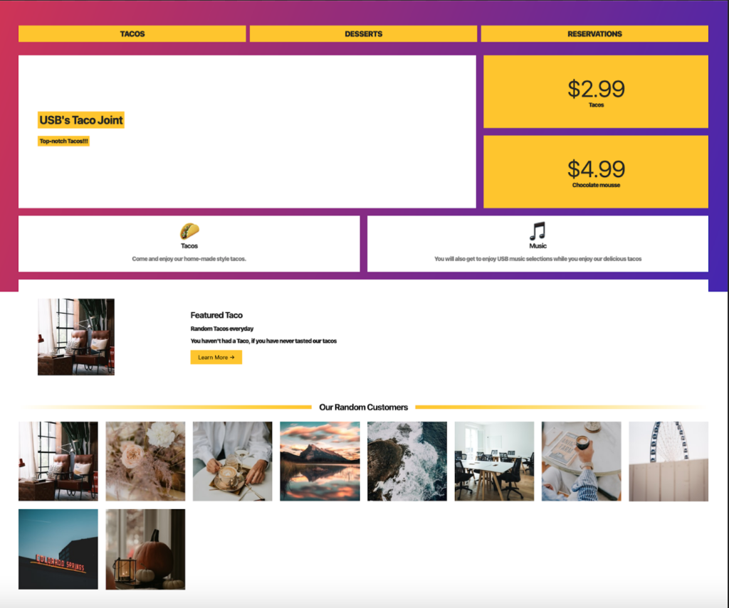 Solved Create the HTML and CSS codes for the following | Chegg.com