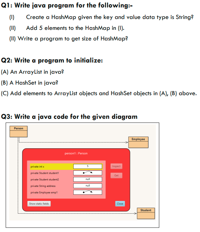 Solved Q1: Write java program for the following:- 1 (1) | Chegg.com