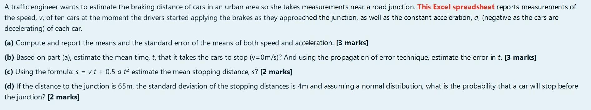 Solved \begin{tabular}{|l|r|r|} \hline Car & Initial speed | Chegg.com