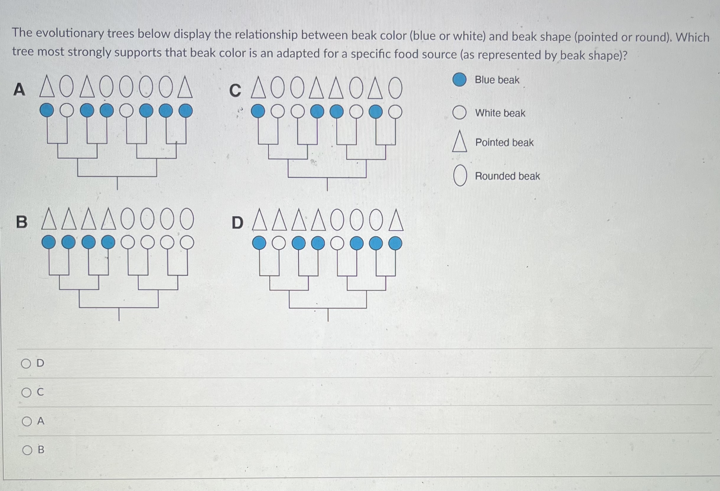 Solved The evolutionary trees below display the relationship | Chegg.com
