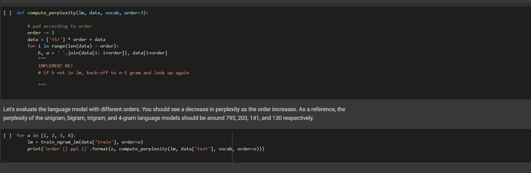 19] det train_ngram_lm(data, order=3): | Train n-gram | Chegg.com