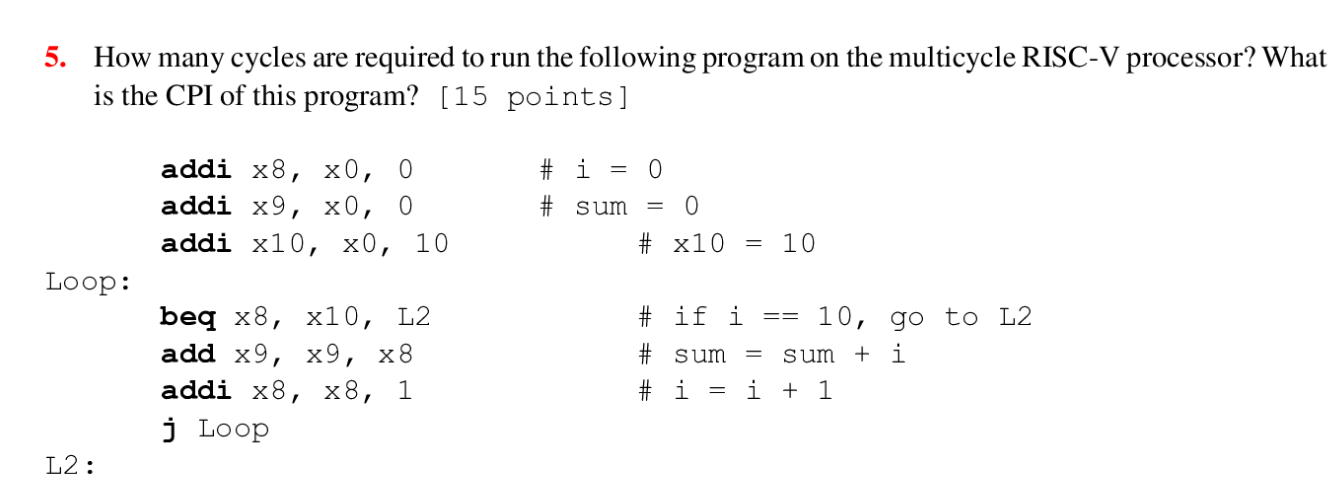 Solved How many cycles are required to run the following | Chegg.com