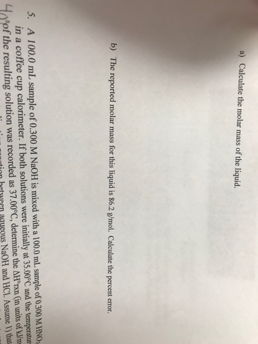 Solved . A student following the procedure of this | Chegg.com