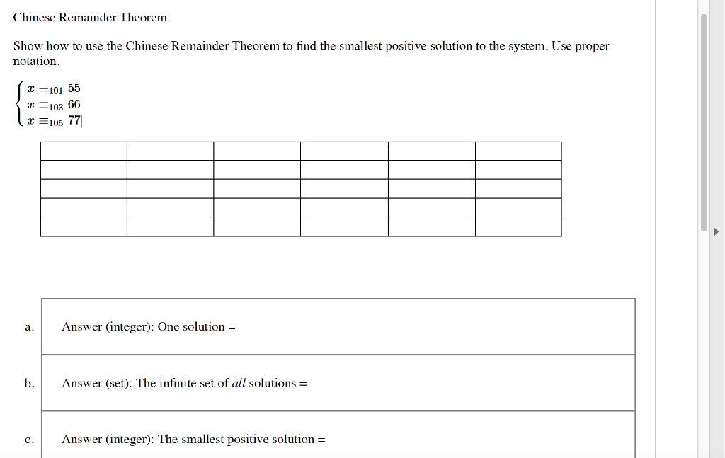 Solved Chinese Remainder Theorem. Show How To Use The | Chegg.com