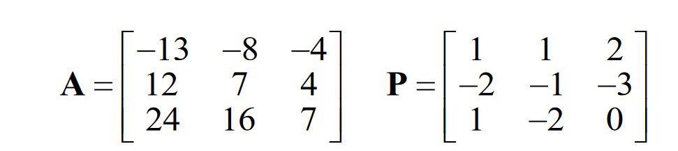 Solved The two matrices A and P shown below represent the A | Chegg.com
