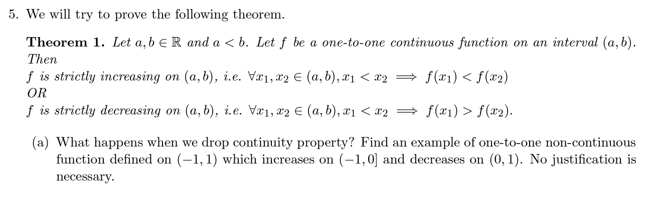 Solved 5. We Will Try To Prove The Following Theorem. | Chegg.com