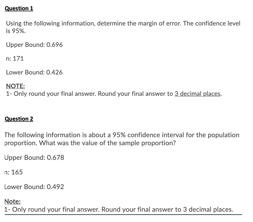 Solved Question 1 Using The Following Information, Determine | Chegg.com