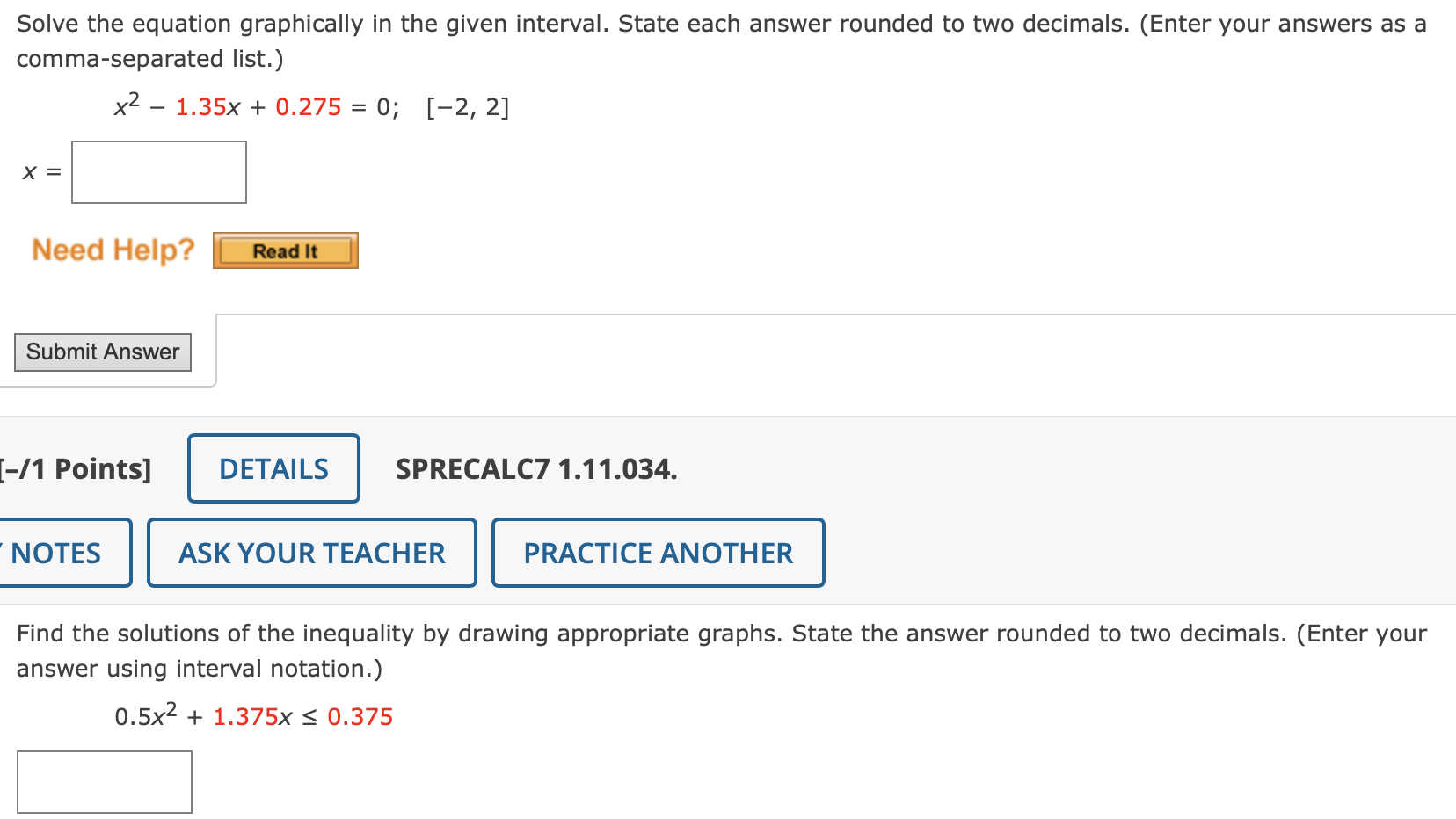 Solved Solve the equation graphically in the given interval. | Chegg.com