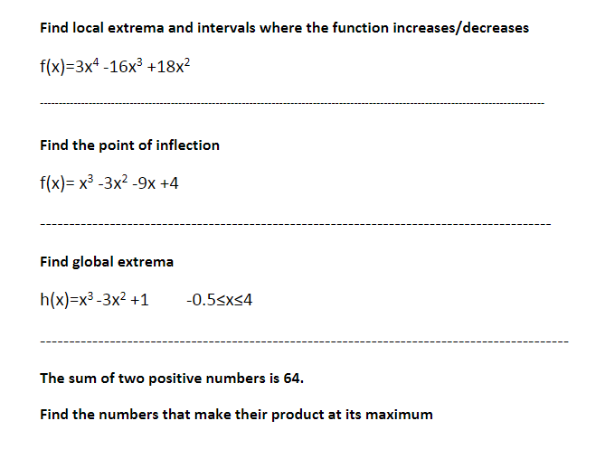 Solved Find local extrema and intervals where the function | Chegg.com